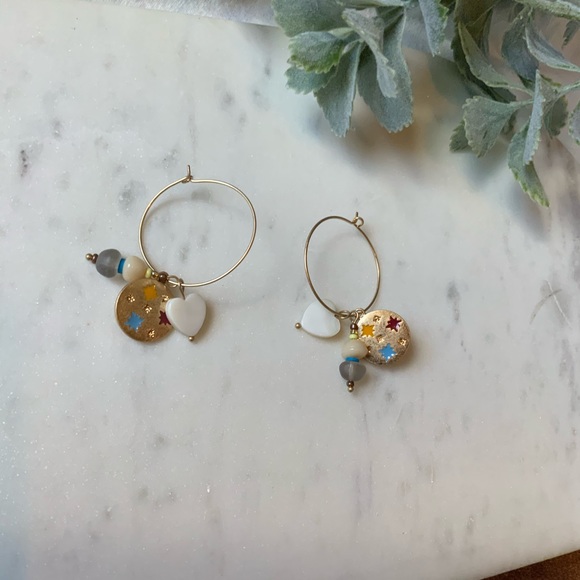 The Mason - Colorful Beaded Piece Drop Hoops - Picture 5 of 7